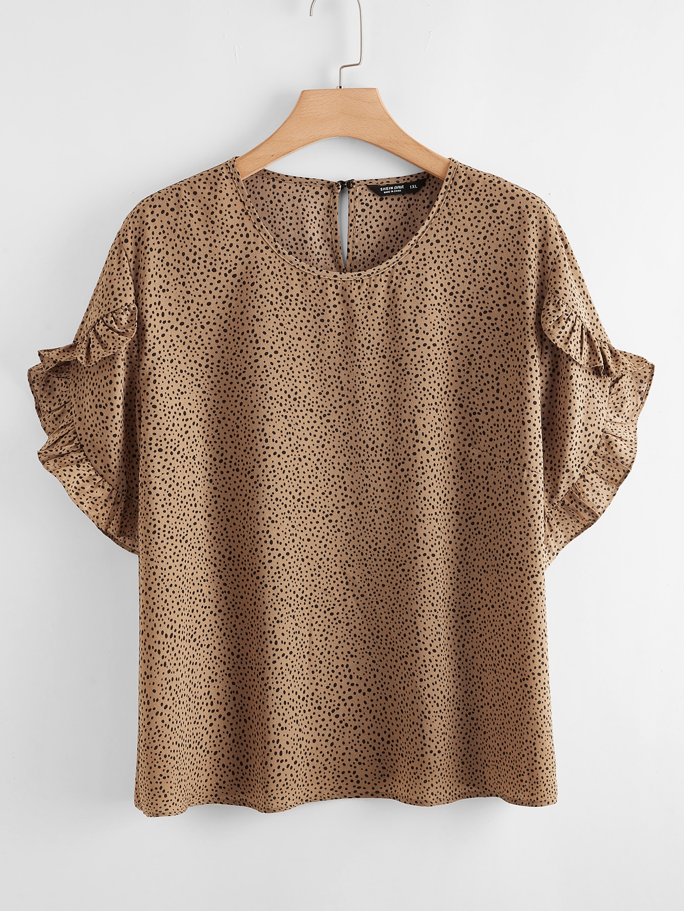 Plus All Over Print Ruffle Detail Blouse thumbnail