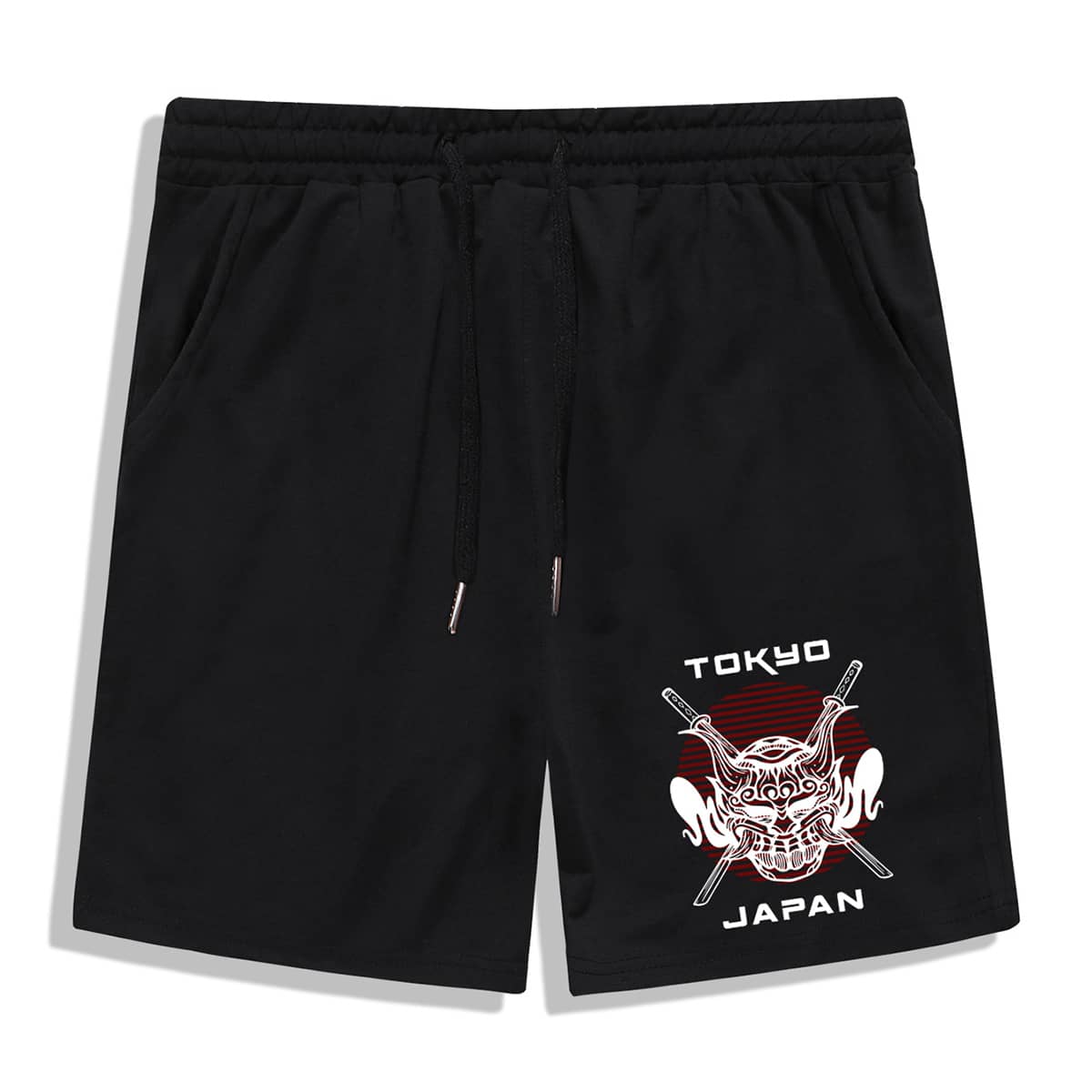

Guys Letter Graphic Shorts, Black