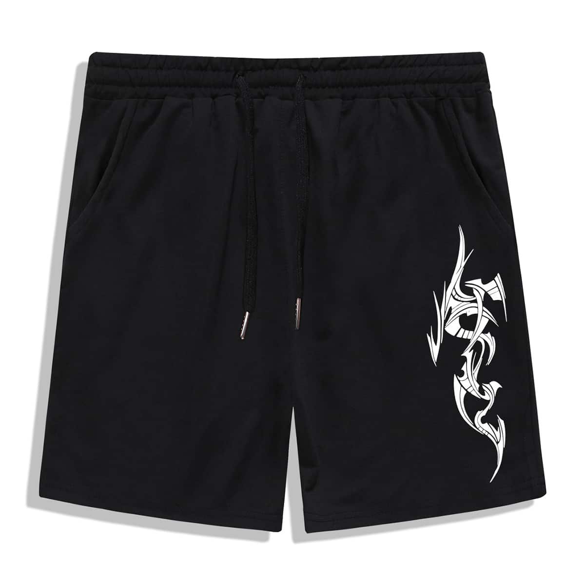 

Guys Graphic Print Shorts, Black