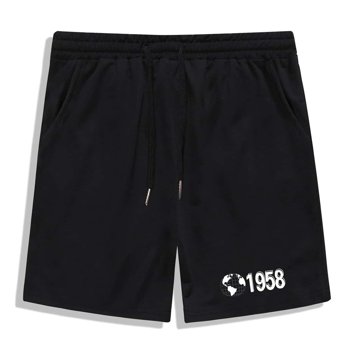 

Guys Letter Graphic Shorts, Black