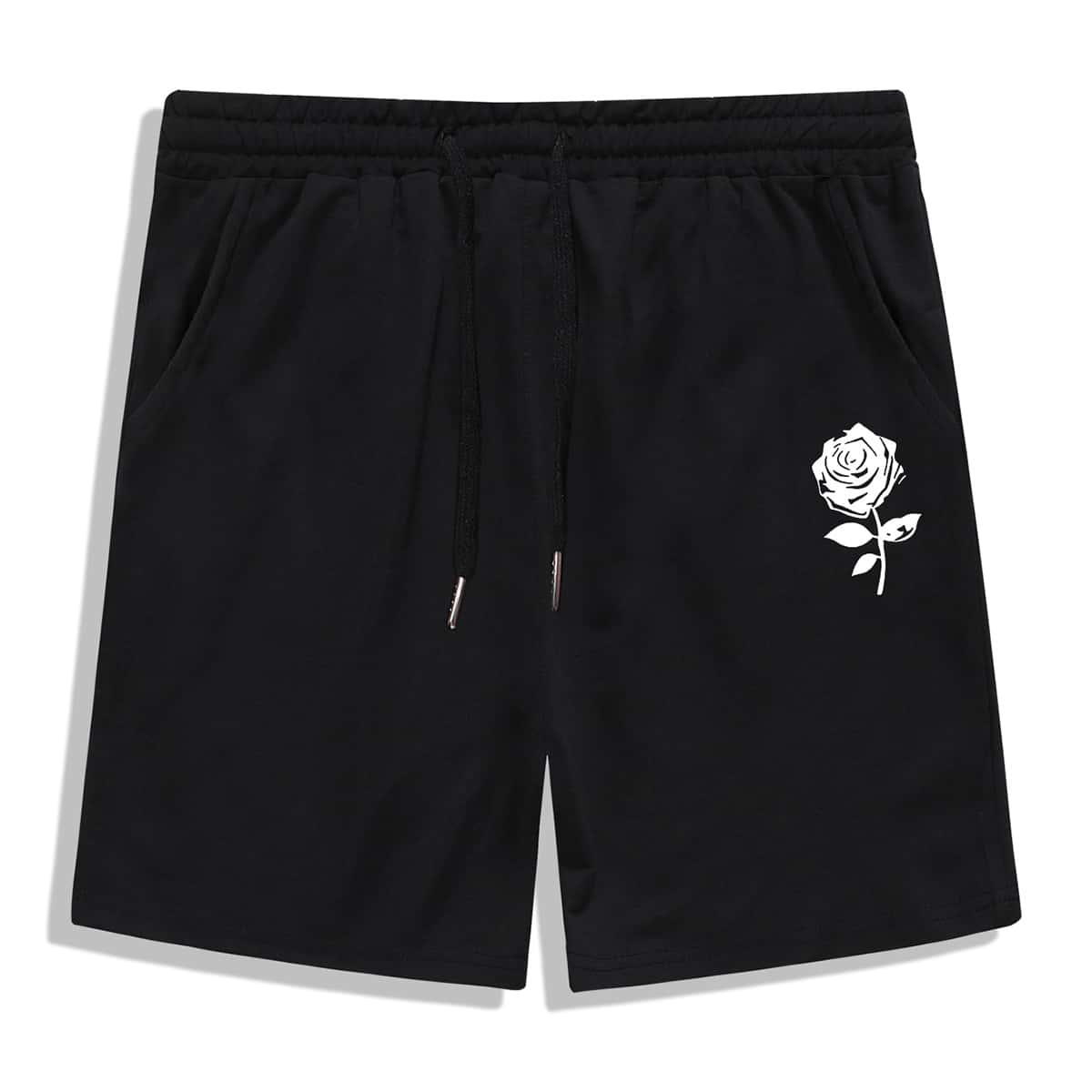 

Guys Rose Graphic Shorts, Black