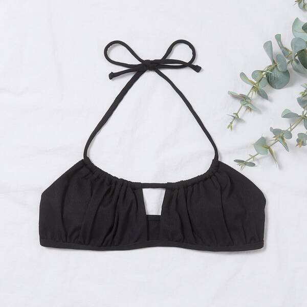 

Cut-out Bikini Top, Black