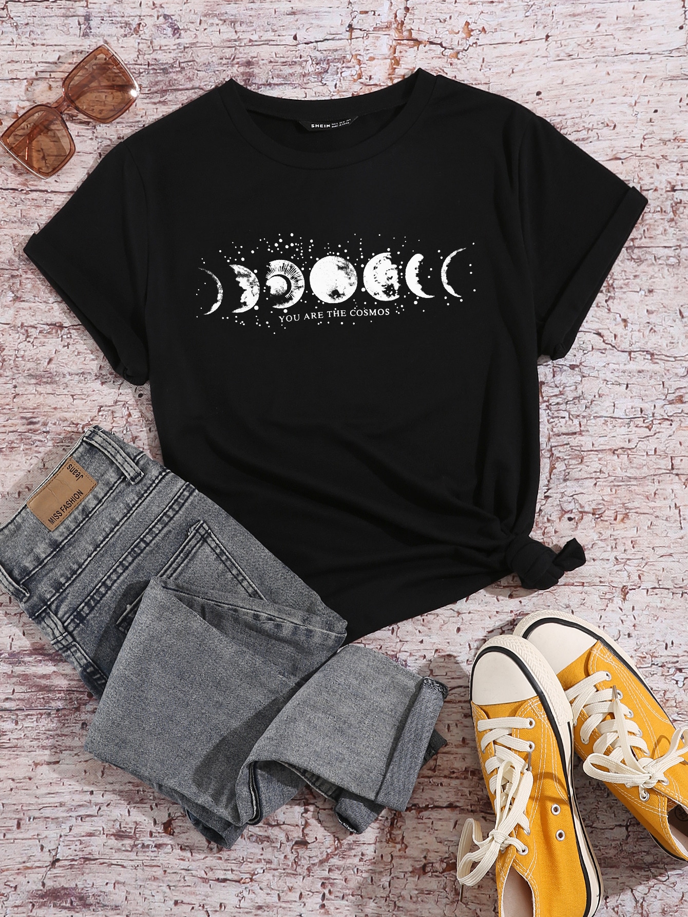 Galaxy And Slogan Graphic Tee thumbnail