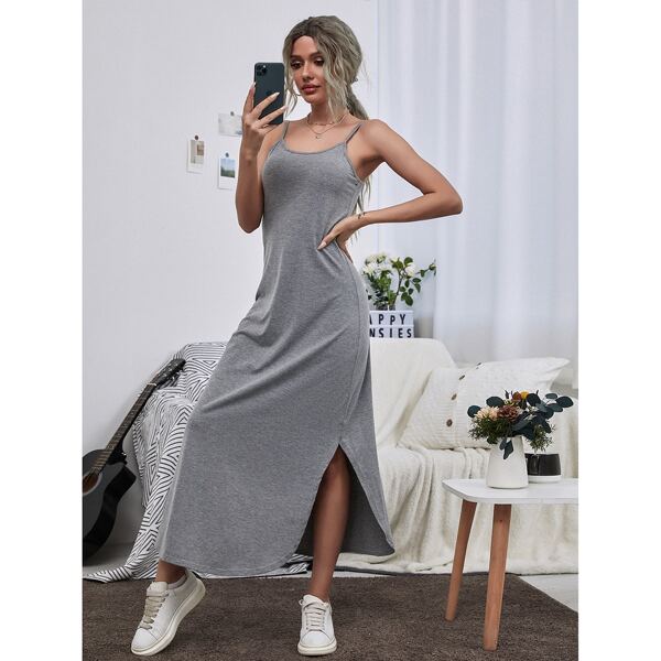 

Split Side Hem Cami Dress, Grey
