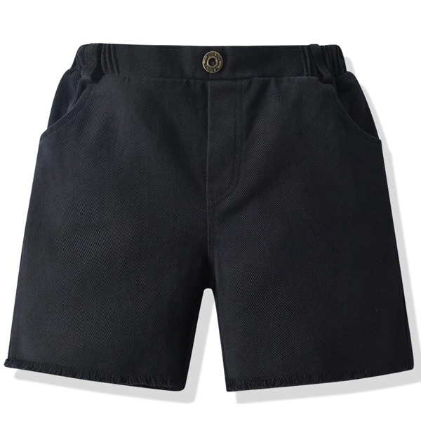 

Toddler Boys Solid Raw Hem Shorts, Black