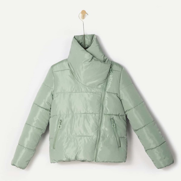 

Двустороннее ватное пальто на молнии, Мятно-зеленый