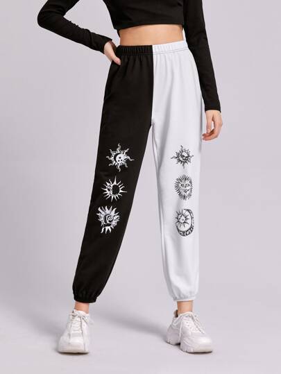 Sun & Moon Graphic Sweatpants