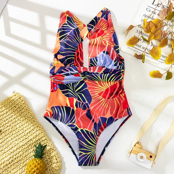 

Tropical One Piece Swimsuit, Multicolor
