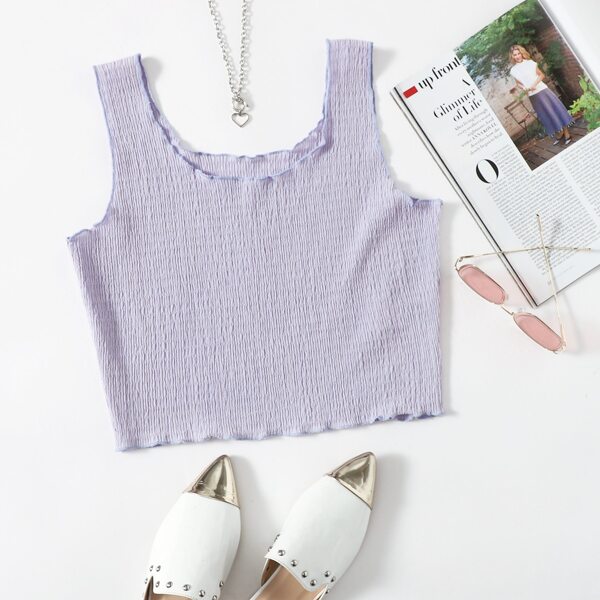 

Lettuce Trim Crop Tank Top, Pastel lilac purple