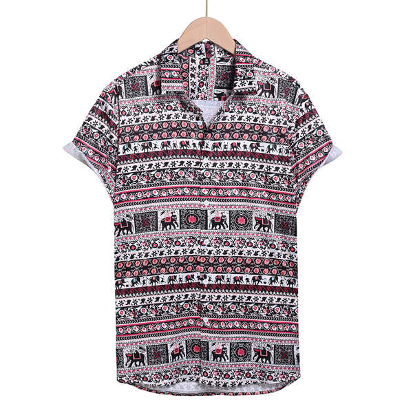 

Men Floral Print Button Up Shirt, Multicolor