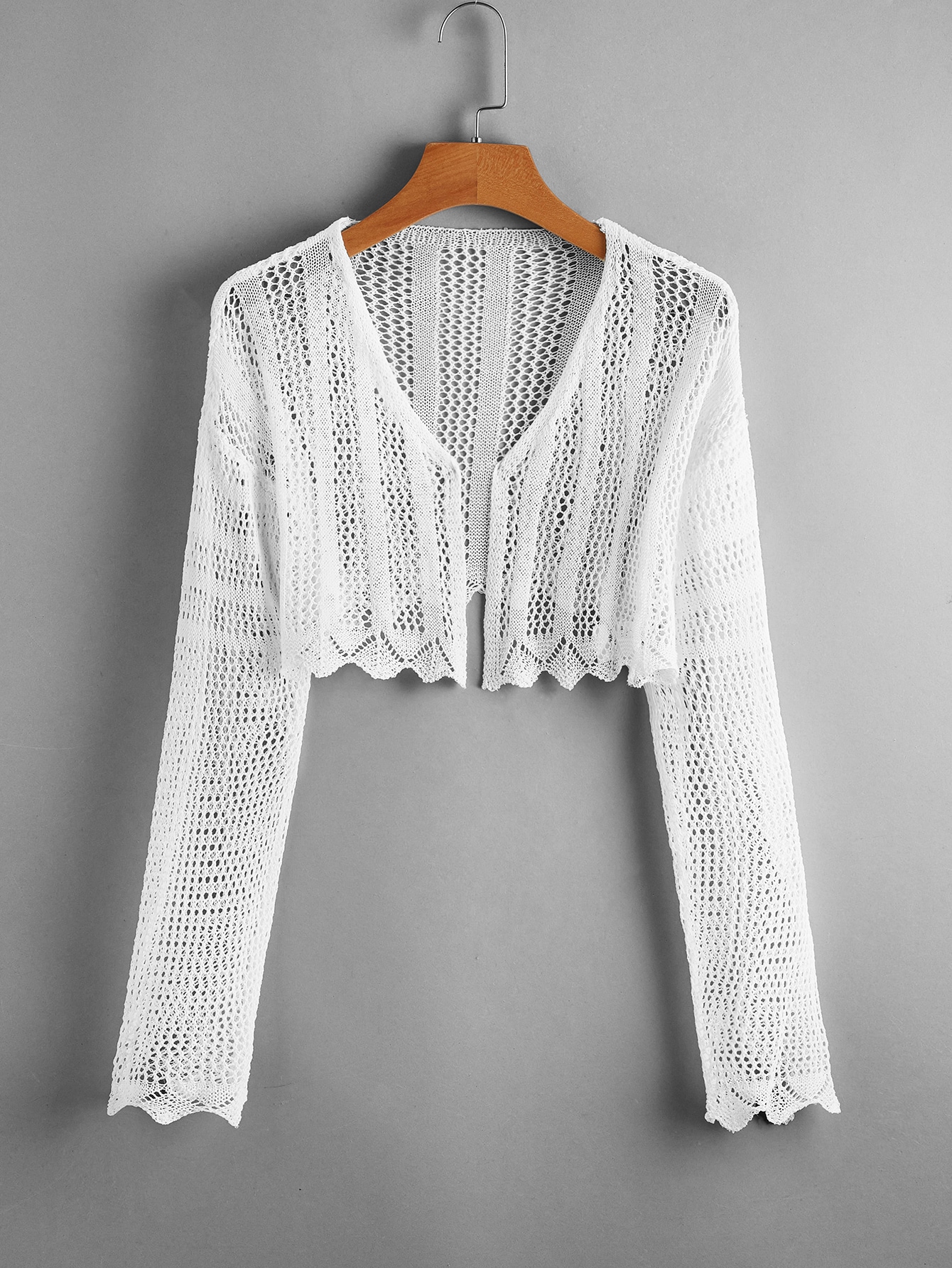 Drop Shoulder Open Knit Cardigan thumbnail