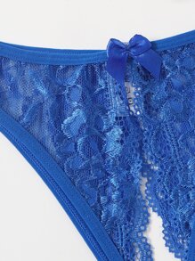 3pack Floral Lace Crotchless Panty Set - Multicolor - View 4