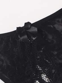 3pack Floral Lace Crotchless Panty Set - Multicolor - View 5