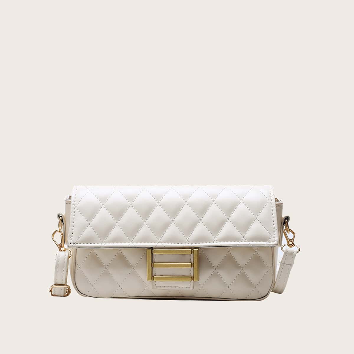 

Quilted Crossbody Bag, White