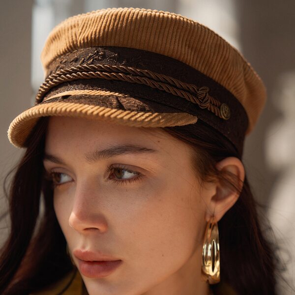 

ROPE DECOR BAKER BOY CAP, Brown