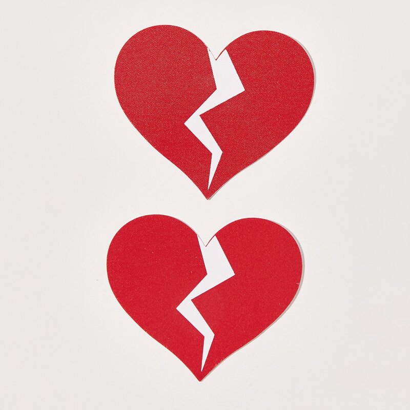 

1pair Heart Shaped Nipple Cover, Red