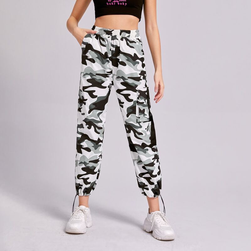 

Camo Print Cargo Pants, Multicolor