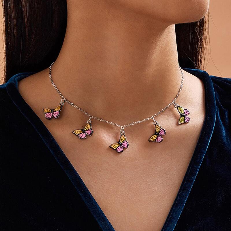 

Butterfly Chain Choker, Silver