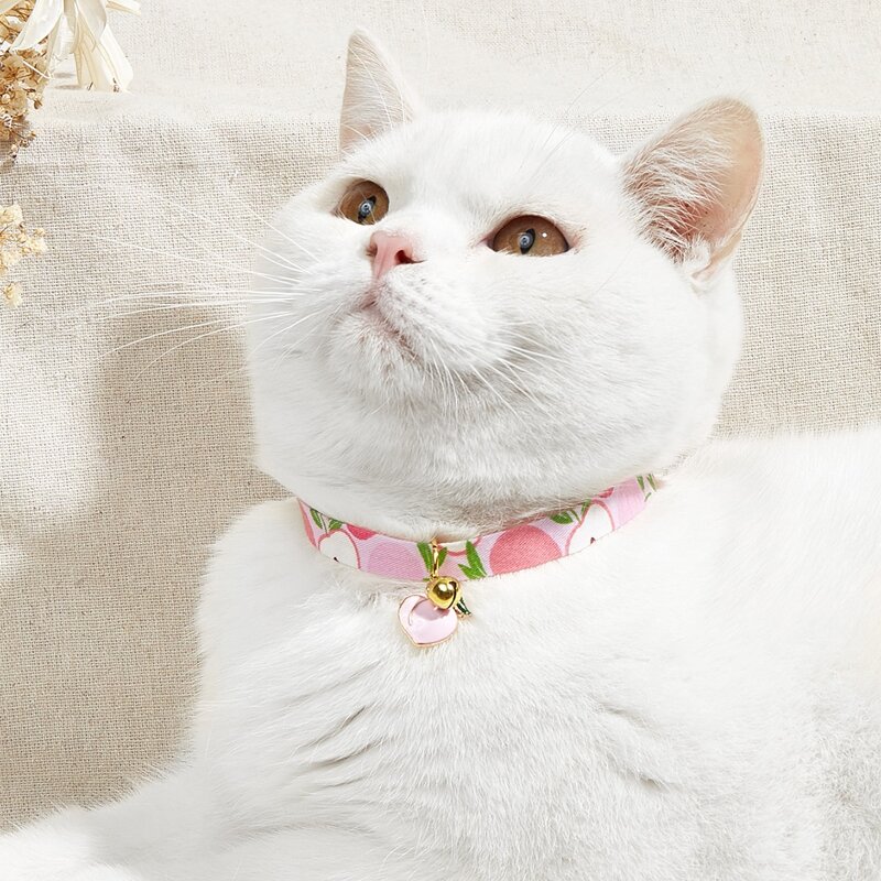 

1pc Peach Print Pet Necklace, Multicolor
