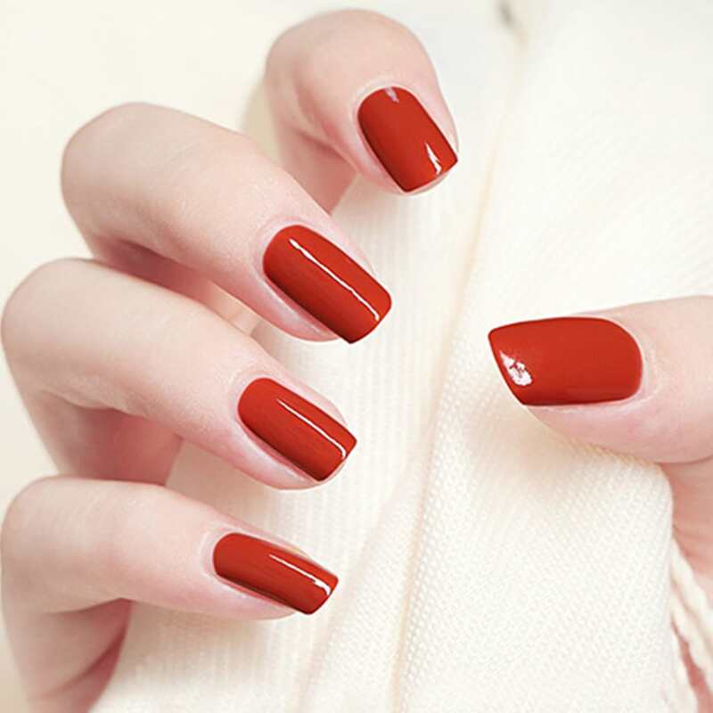 

24pcs Plain Fake Nail & 24pcs Tape & 1pc Nail File, Burgundy