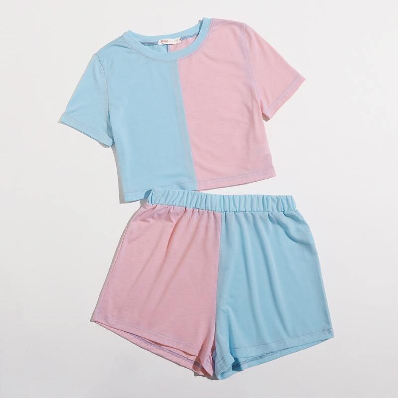 

Two Tone Tee & Shorts, Multicolor