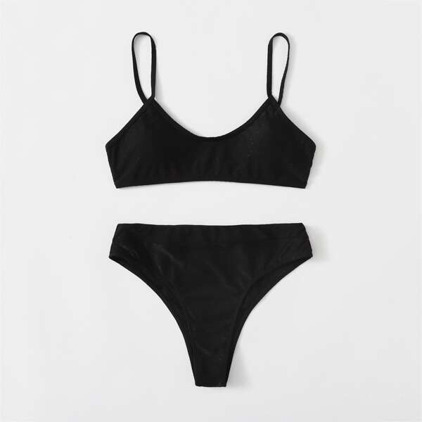 

High Waisted Bikini Swimsuit, Black