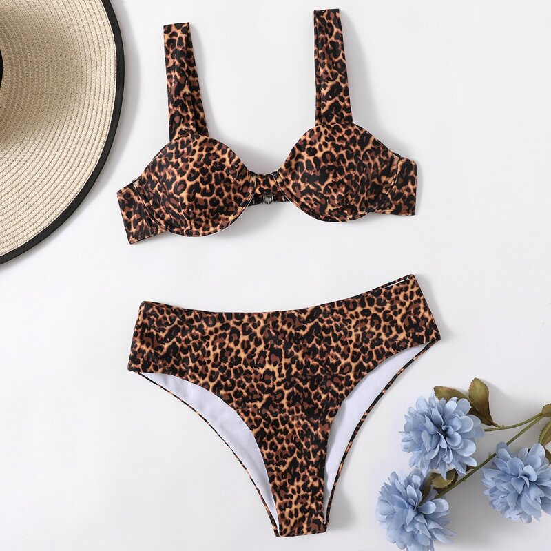 

Leopard Push Up Bikini Swimsuit, Multicolor