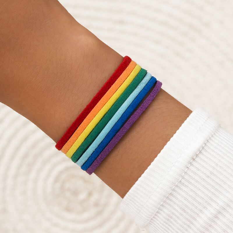

Rainbow Stripe Design Bracelet, Multicolor