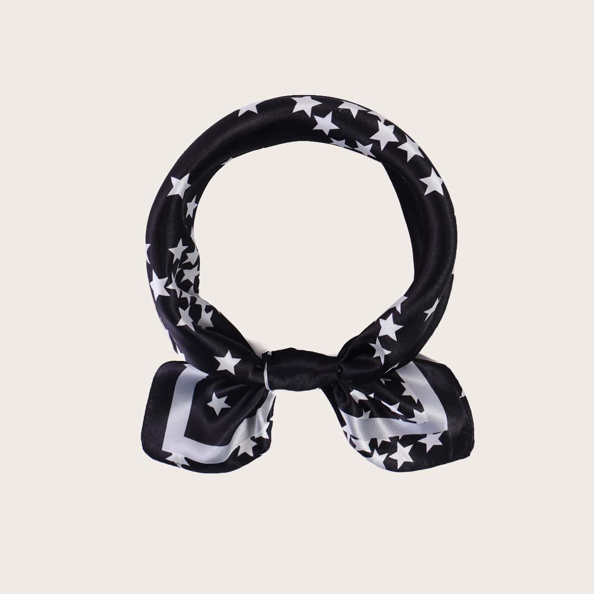 

Star Print Bandana, Black