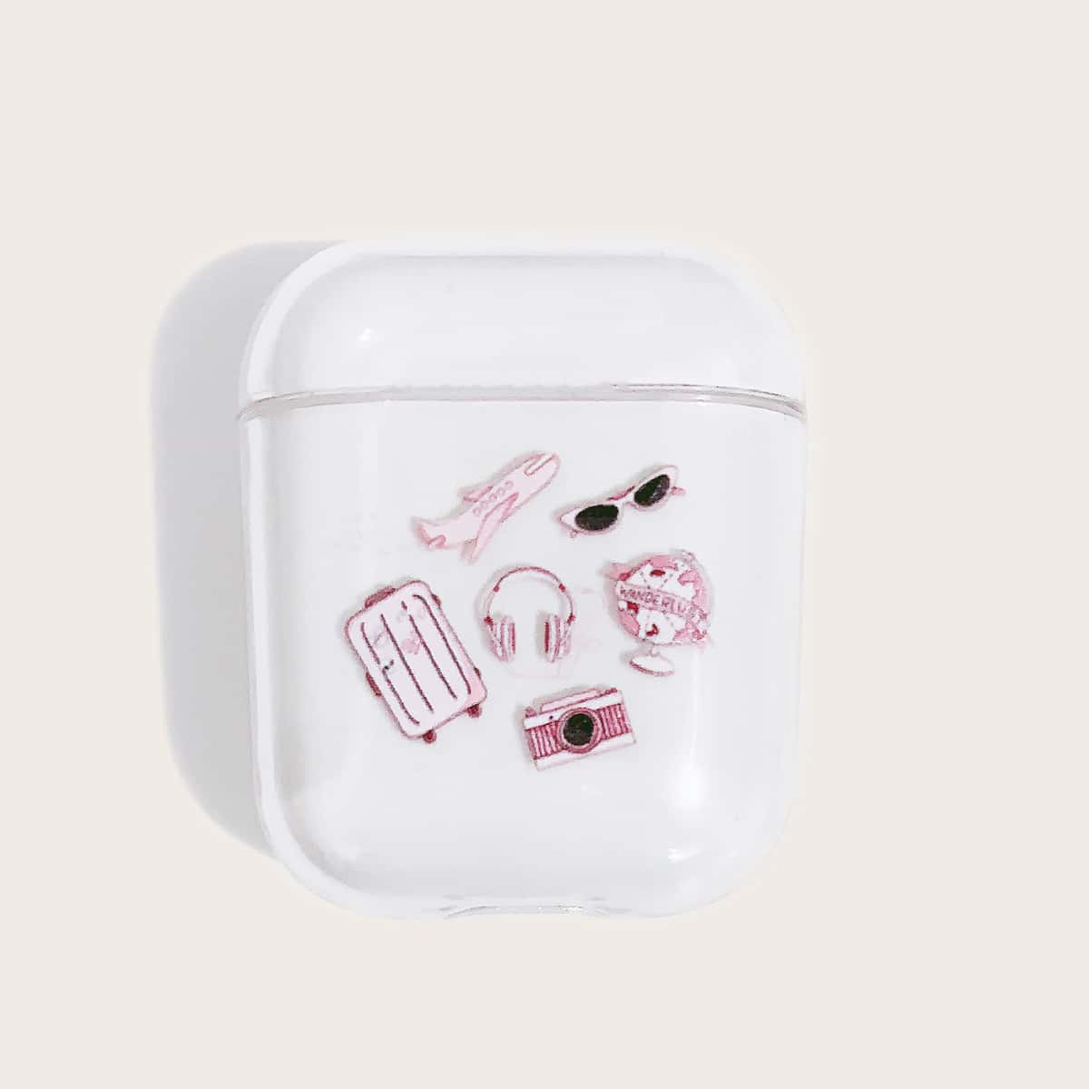 

Plane & Camera Pattern Clear Airpods Case