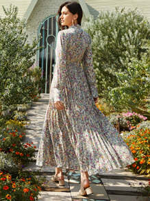 Mulvari Đầm Xếp li Hoa Boho - Nhiều màu - Xem 2