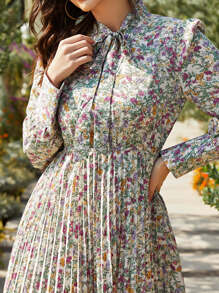 Mulvari Đầm Xếp li Hoa Boho - Nhiều màu - Xem 4