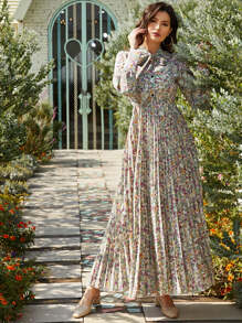 Mulvari Đầm Xếp li Hoa Boho - Nhiều màu - Xem 5