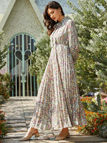 Mulvari Đầm Xếp li Hoa Boho - Nhiều màu - Xem 6