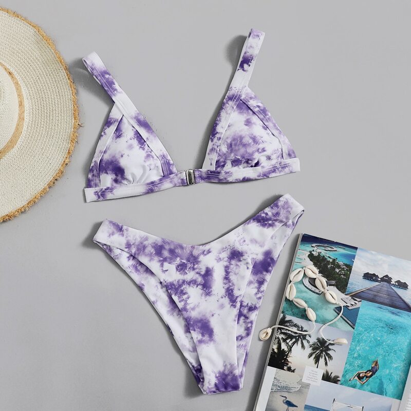 

Tie Dye High Cut Bikini Swimsuit, Multicolor