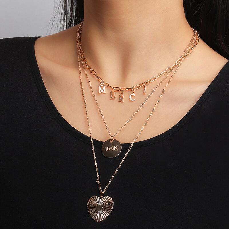 

Heart & Coin Layered Necklace, Gold