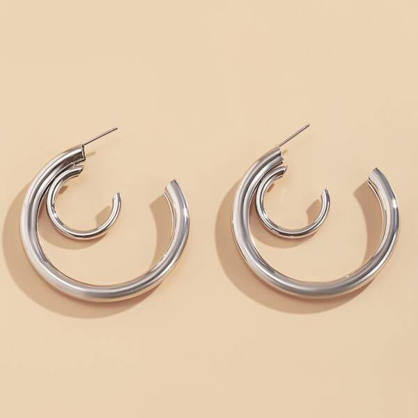 

Open Hoop Earrings, Silver