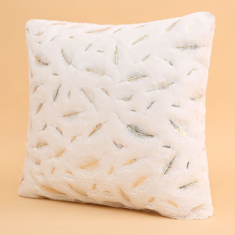 

Feather Pattern Cushion Cover Without Filler, Beige