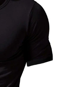 Manfinity Homme Áo thun nam có cổ một nửa nút - màu đen - Xem 3