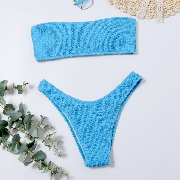 

Bandeau High Cut Bikini Swimsuit, Blue