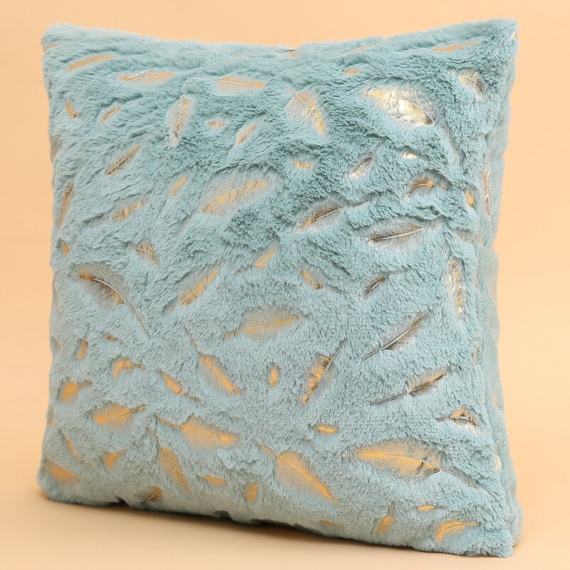 

Feather Pattern Cushion Cover Without Filler, Blue