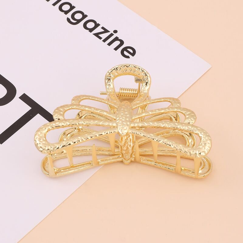 

1pc Metal Hair Claw, Gold