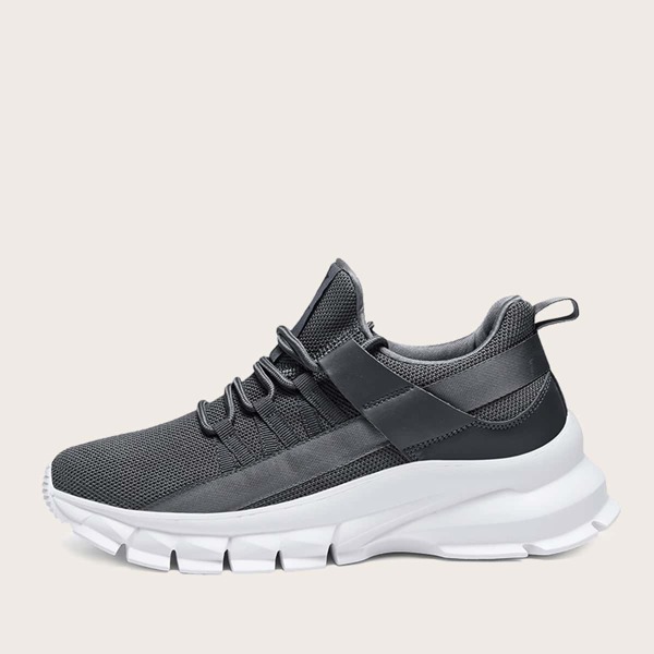 

Men Lace-up Decor Mesh Panel Sneakers, Grey