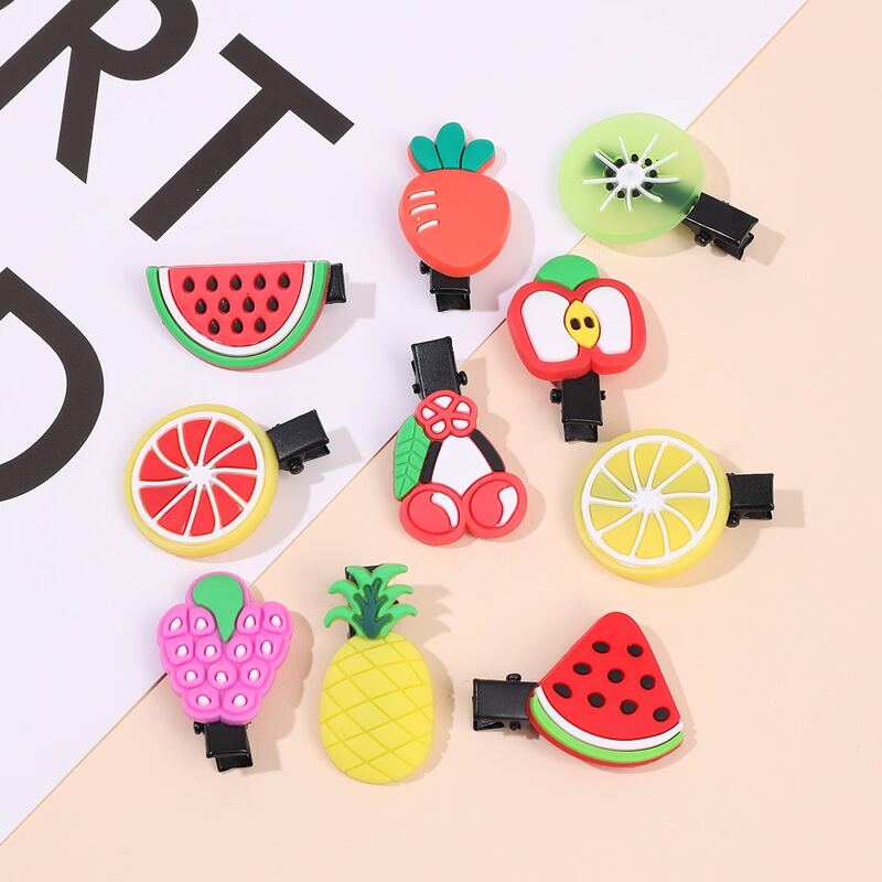 

10pcs Cartoon Fruit Hair Clip, Multicolor