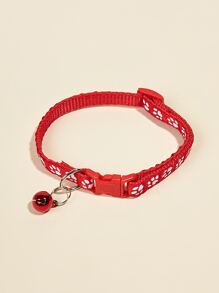 Paw Print Bell Mặt dây chuyền Pet Collar - Đỏ - Xem 2
