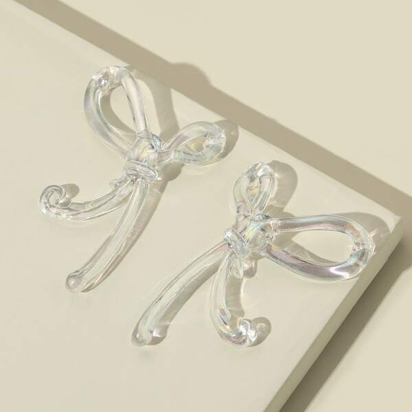 

Bow Design Earrings, Clear