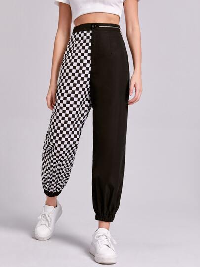 Contrast Checkerboard Joggers
