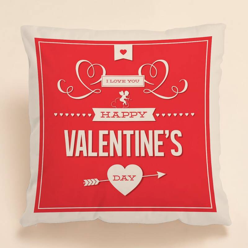 

Valentine's Day Heart Cushion Cover Without Filler, Red