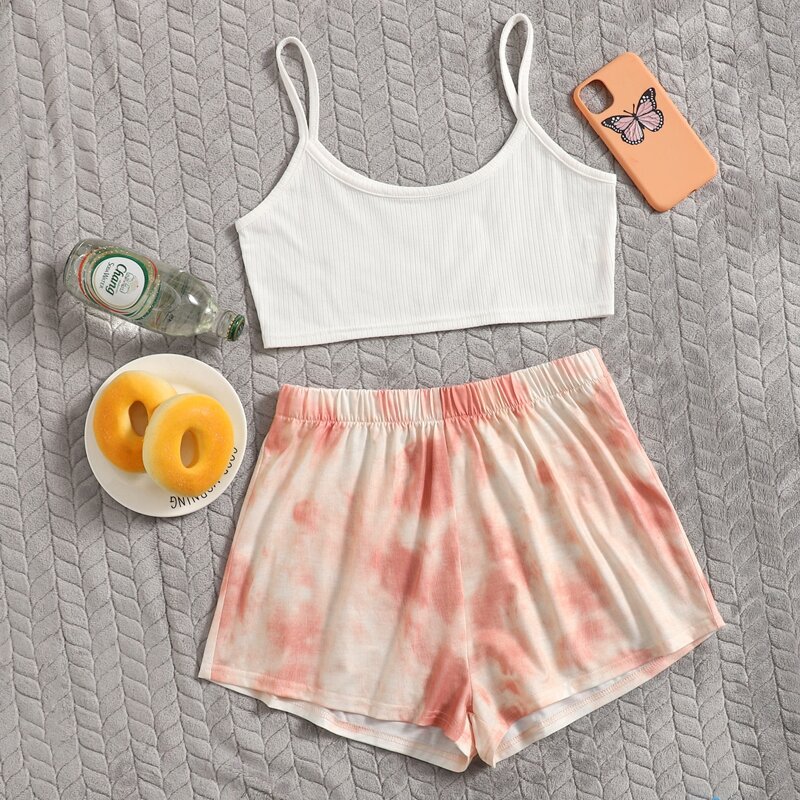 

Cami Top With Tie Dye Shorts Lounge Set, Multicolor