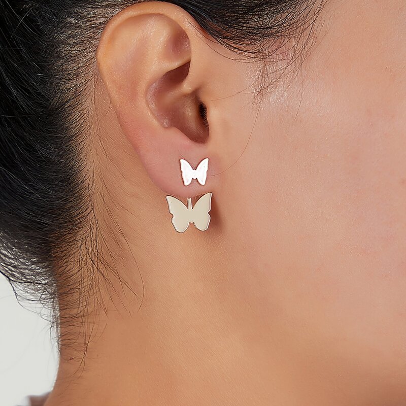 

Butterfly Design Earrings, Gold